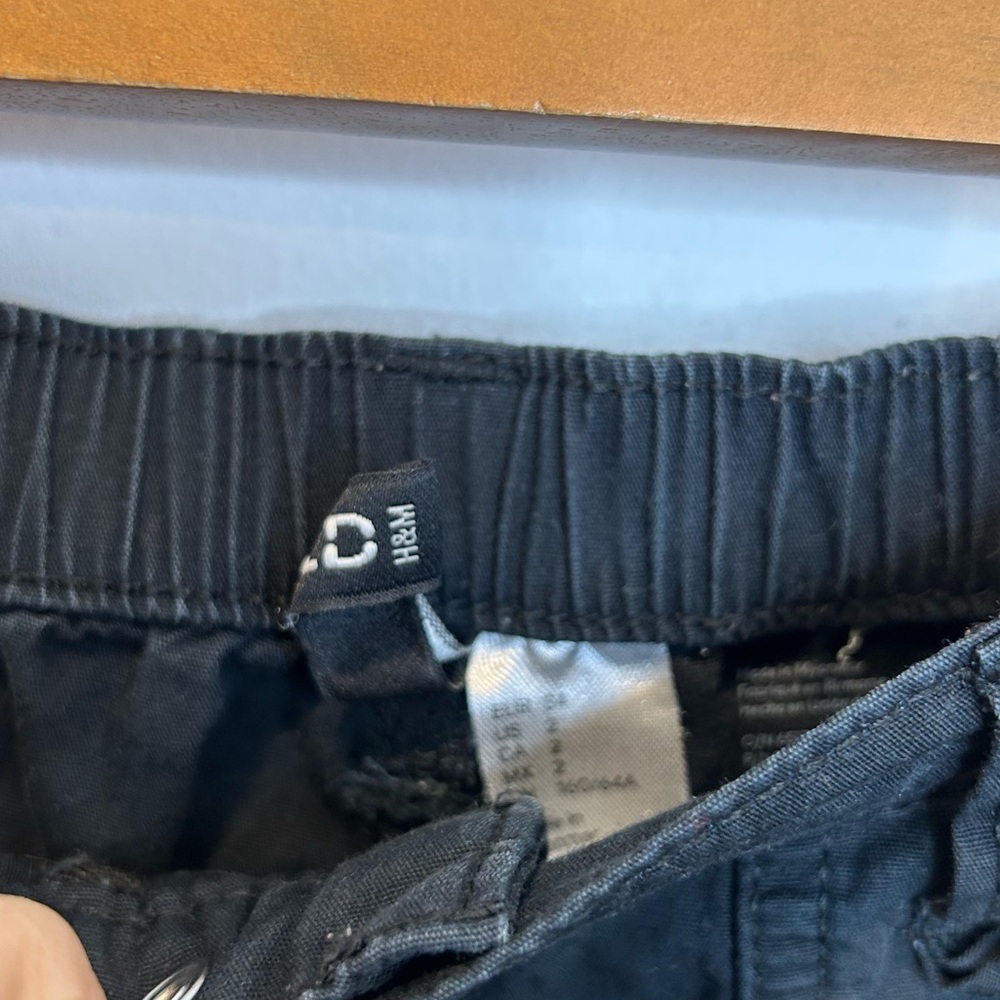 H&M Canvas Cargo Trousers Pants Black - Picture 5 of 7